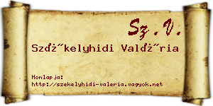 Székelyhidi Valéria névjegykártya